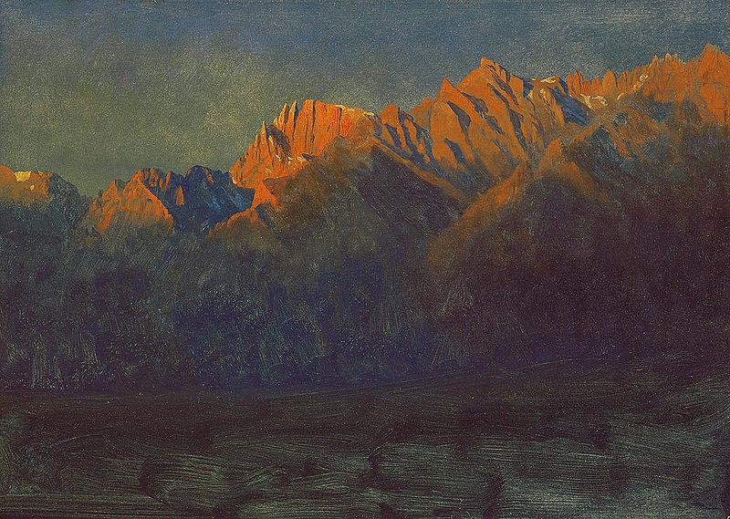 Albert Bierstadt Sunrise in the Sierras oil painting image